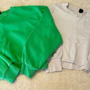 Green and White Sweatshirts
